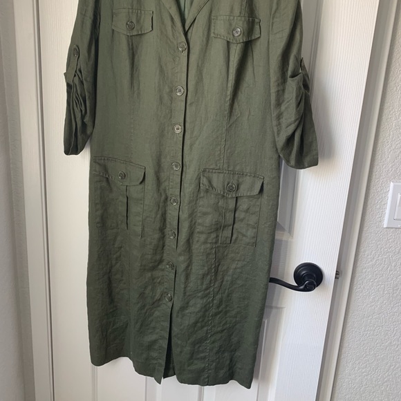 Address Maggy 100% linen dress in size 12, button down quarter sleeve - Picture 12 of 14